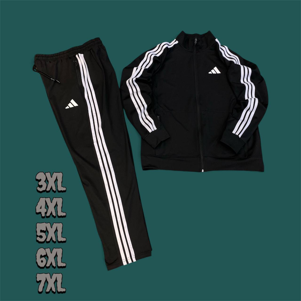 Addidas Black Tracksuit  Oversize (3XL)
