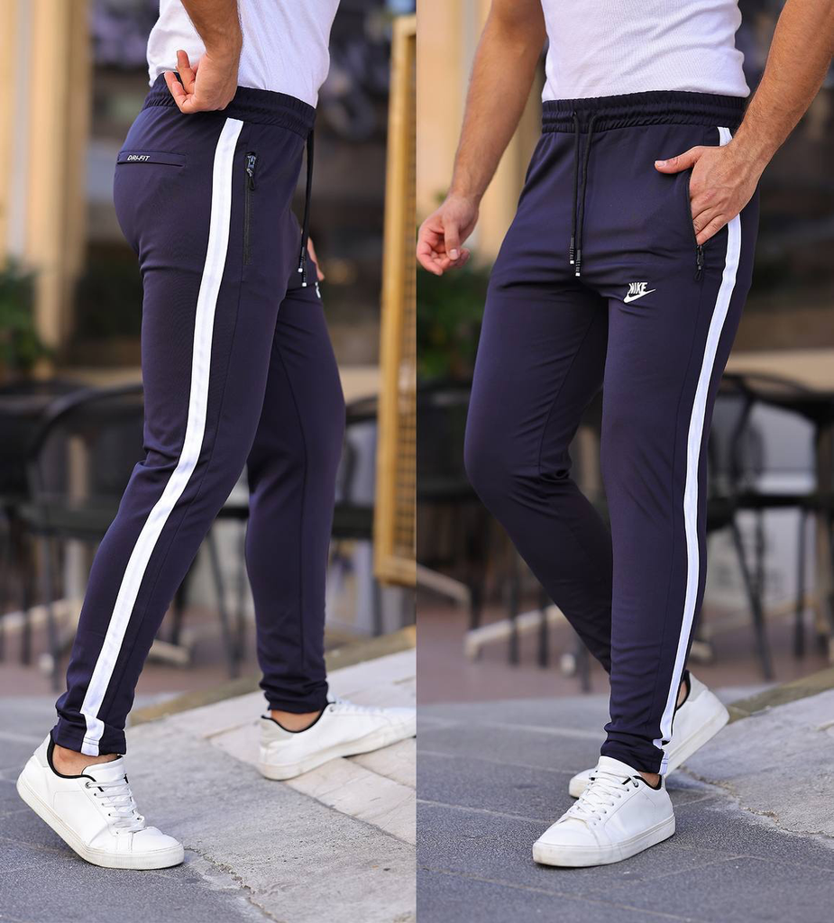 Nike Blue Navy slide side Trouser