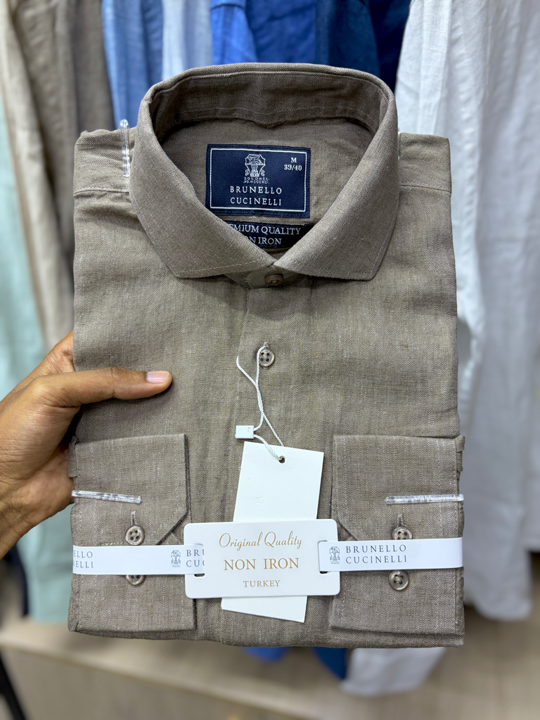 Brunello Linen Shirt Cream